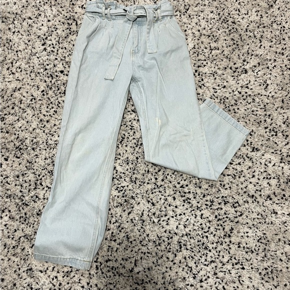 Light wash, paper bag waist pants - Picture 1 of 1